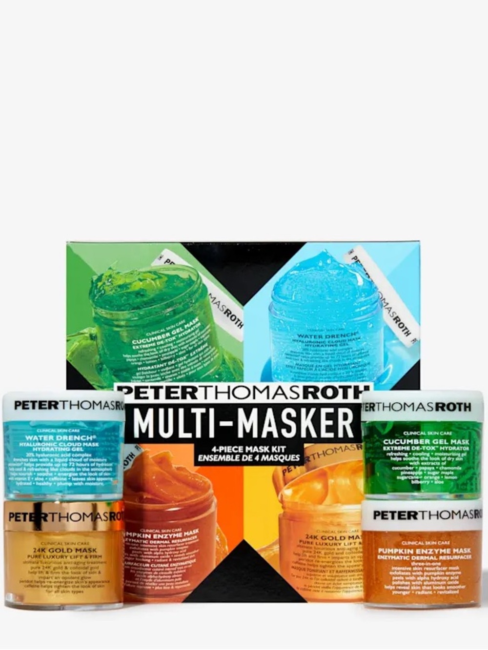 Peter Thomas Roth FAVES Multi-Masker NIB 4-Pc Mask Kit Hydrate Soothe Exfoliate